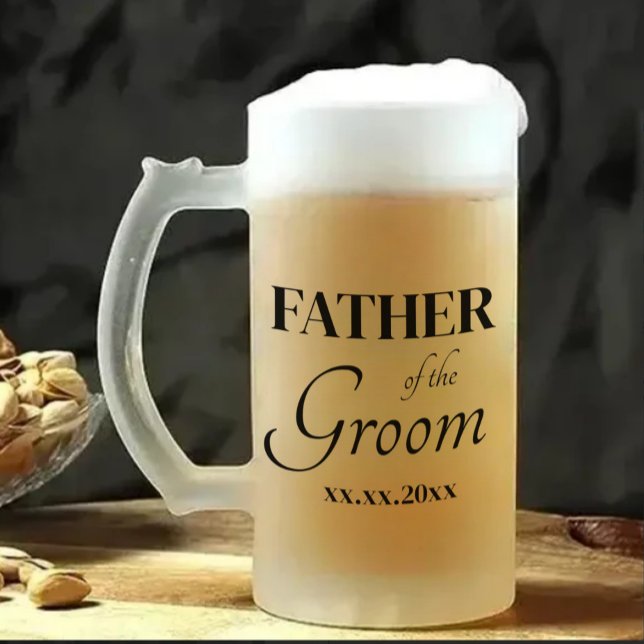 Vidro Jateado Caneca de Cerveja Clássica de Casamento Totalmente (Criador carregado)