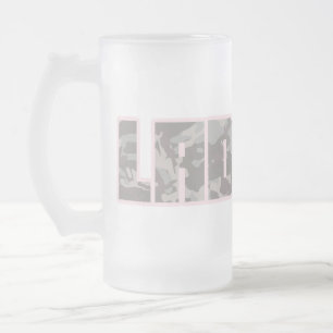 Vidro Jateado Caneca de cerveja com camuflagem urbana "Ladette"