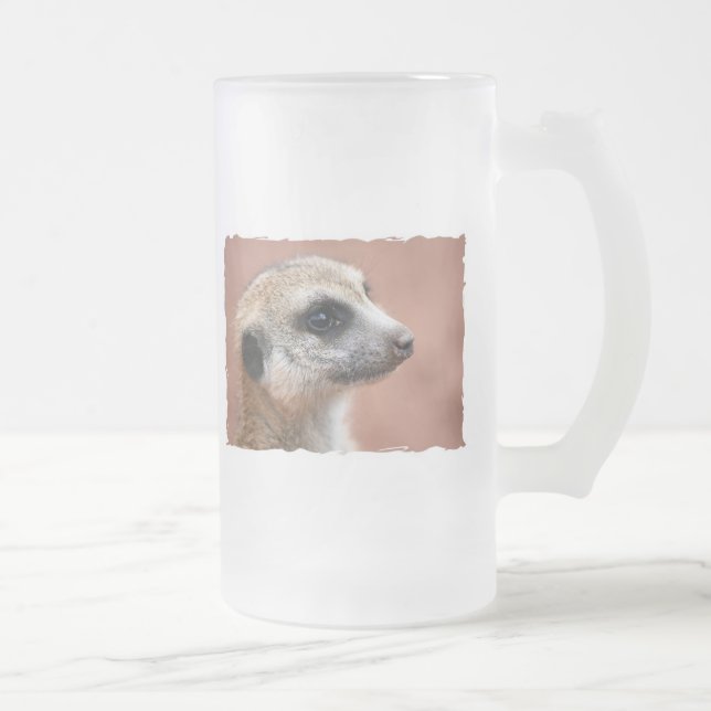 Vidro Jateado Caneca de cerveja curiosa de Meerkat (Direita)