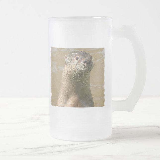 Vidro Jateado Caneca de cerveja curiosa do fosco da lontra (Direita)
