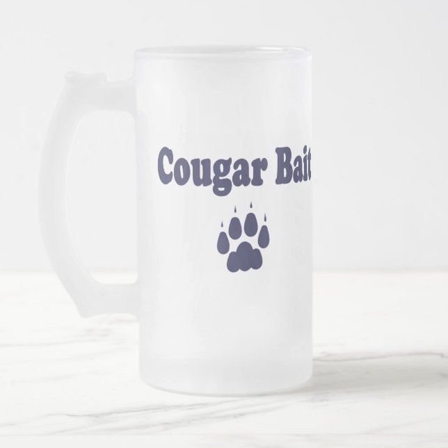 Vidro Jateado Caneca de cerveja da isca do puma (Esquerda)