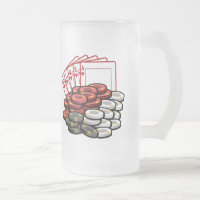 Caneca de cerveja da noite do jogo de póquer
