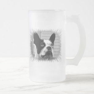 Vidro Jateado Caneca de cerveja de Boston Terrier