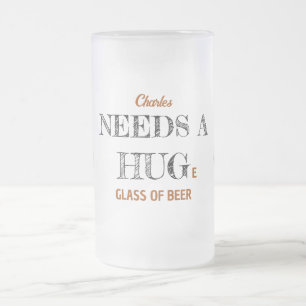 Vidro Jateado Caneca de cerveja de Cerveja Grande