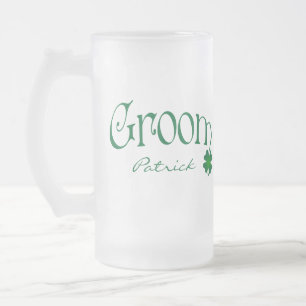 Vidro Jateado Caneca de cerveja de cerveja verde personalizada
