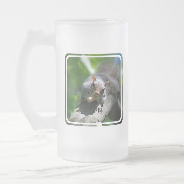 Vidro Jateado Caneca de cerveja de noz do fosco do esquilo (Esquerda)