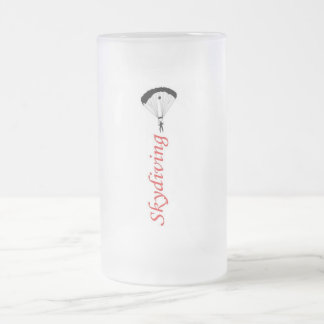 Vidro Jateado Caneca de cerveja de Skydiving