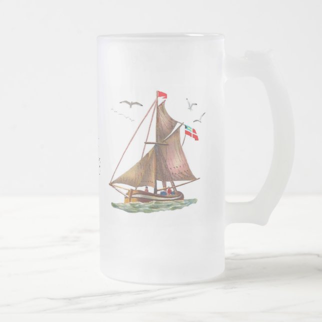 Vidro Jateado Caneca de cerveja de Sloop John B (Direita)