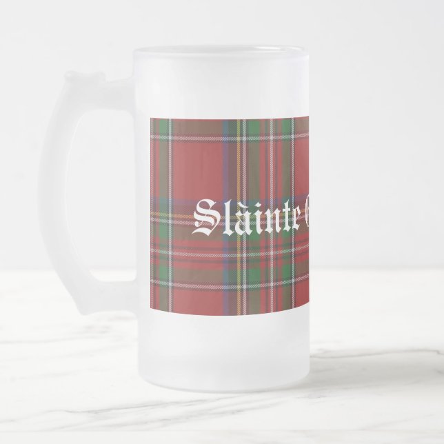 Vidro Jateado Caneca de cerveja de Xadrez Real Stewart Tartan Cl (Esquerda)