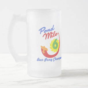 Vidro Jateado Caneca de cerveja do campeão da lagoa da cerveja