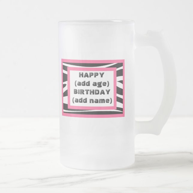 Vidro Jateado Caneca de cerveja do feliz aniversario do (Direita)