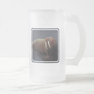 Vidro Jateado Caneca de cerveja do fosco da morsa