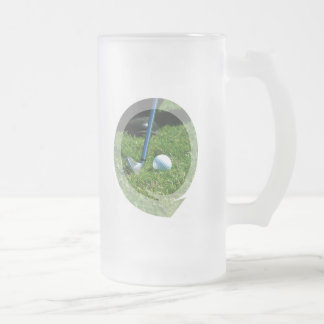 Vidro Jateado Caneca de cerveja do fosco da tacada leve do golfe