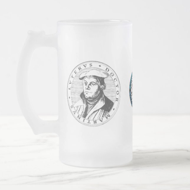 Vidro Jateado Caneca de cerveja do fosco de Luther (Esquerda)