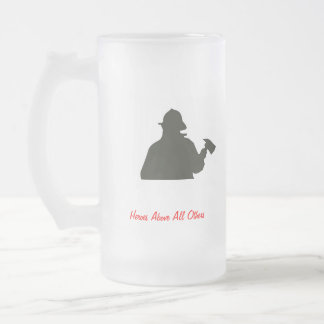 Vidro Jateado Caneca de cerveja do fosco do bombeiro