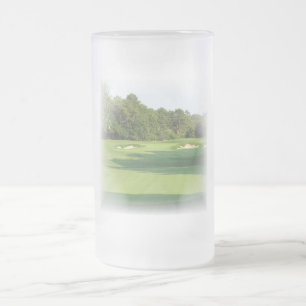 Vidro Jateado Caneca de cerveja do fosco do campo de golfe