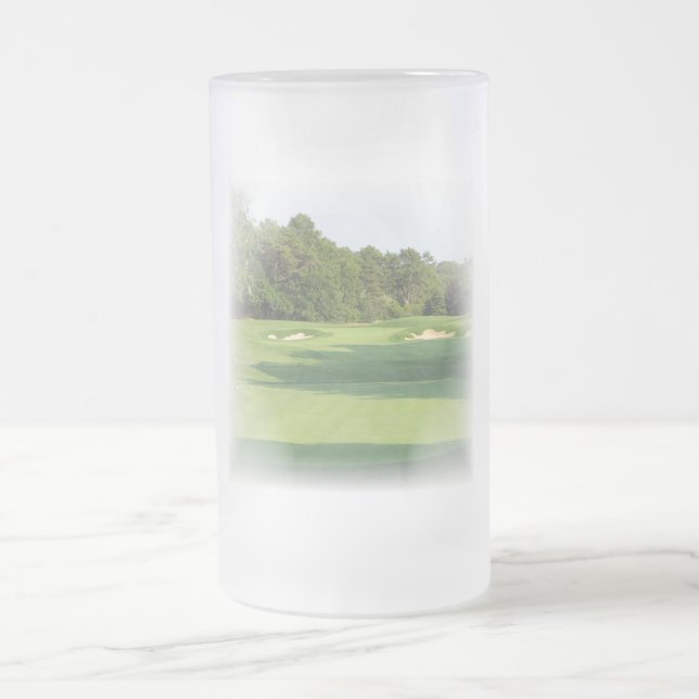 Vidro Jateado Caneca de cerveja do fosco do campo de golfe (Centro)