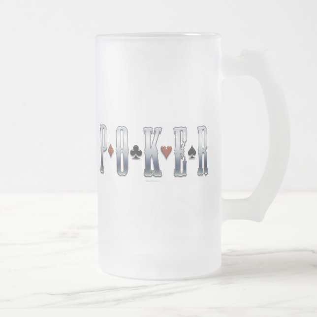 Vidro Jateado Caneca de cerveja do fosco do póquer (Direita)