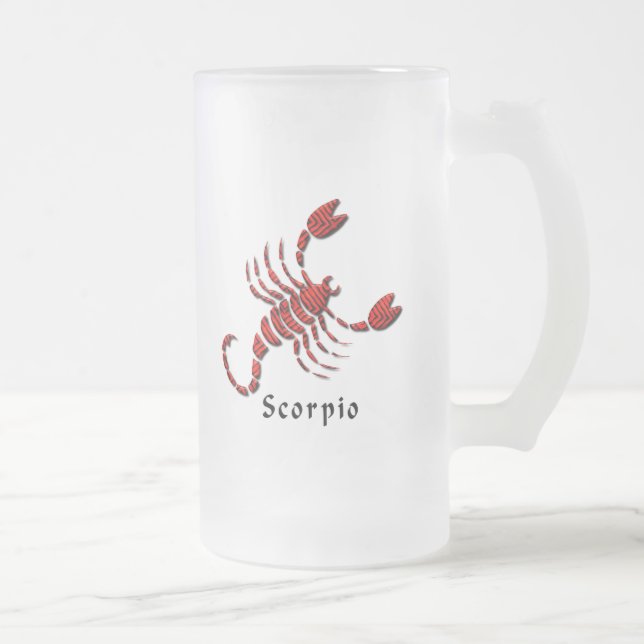 Vidro Jateado Caneca de cerveja do fosco do sinal da Escorpião (Direita)