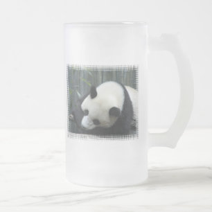 Vidro Jateado Caneca de cerveja do fosco do urso de panda