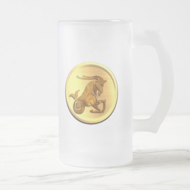 Vidro Jateado Caneca de cerveja do fosco do zodíaco do (Direita)