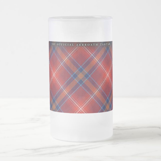 Vidro Jateado Caneca de cerveja do fosco - Tartan vermelho de (Centro)