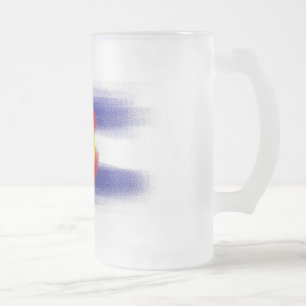 Vidro Jateado Caneca de cerveja do giz da bandeira de Colorado