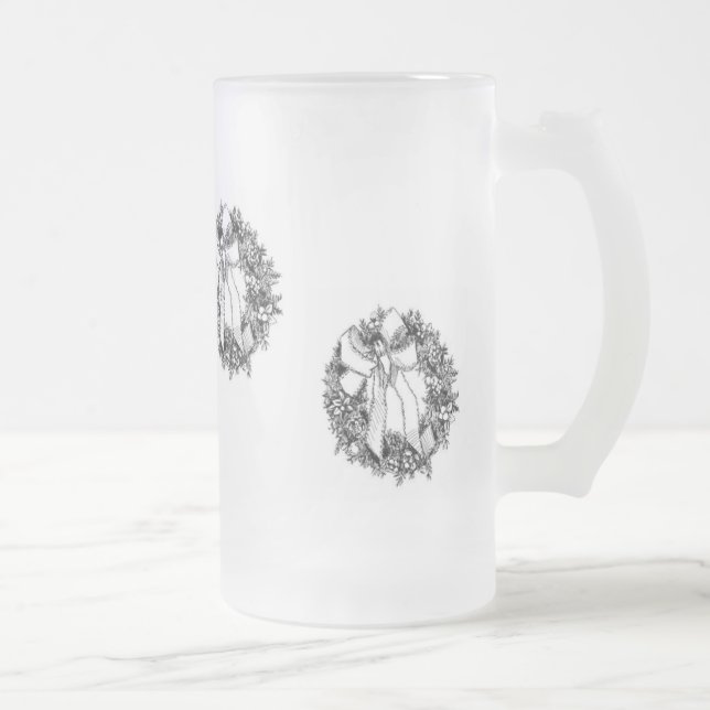 Vidro Jateado Caneca de cerveja do Natal (Direita)