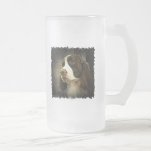 Vidro Jateado Caneca de cerveja do Spaniel de Springer