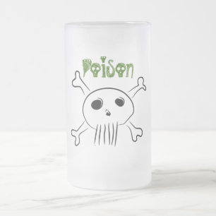 Vidro Jateado Caneca de cerveja do veneno