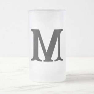 Vidro Jateado Caneca de Cerveja Elegante Monograma Fosca