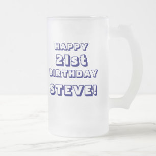 Vidro Jateado Caneca de cerveja feliz feita sob encomenda do