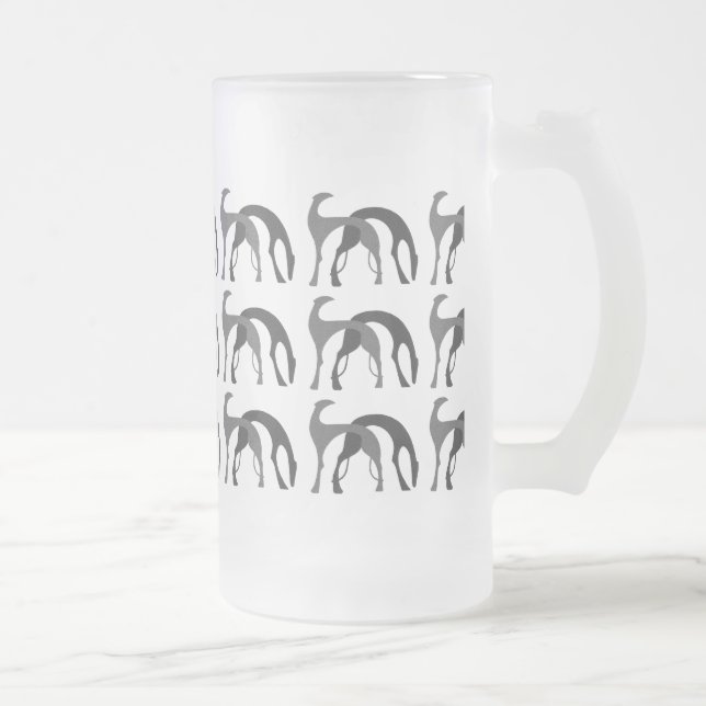 Vidro Jateado Caneca de Cerveja Geada Art Deco Hounds (Direita)