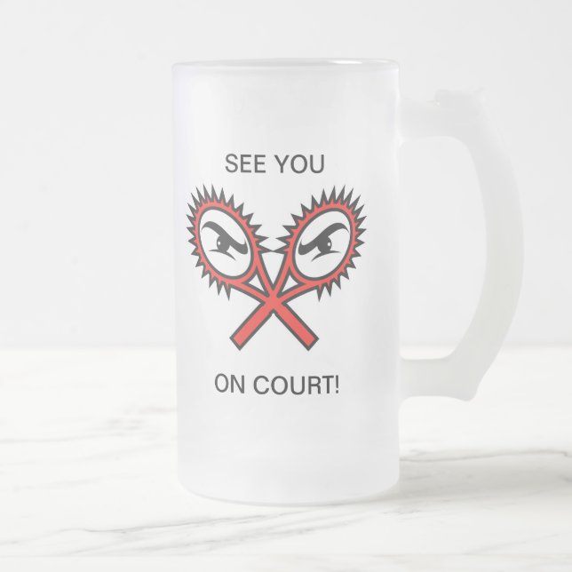 Vidro Jateado Caneca de cerveja geada com slogan de tênis engraç (Direita)