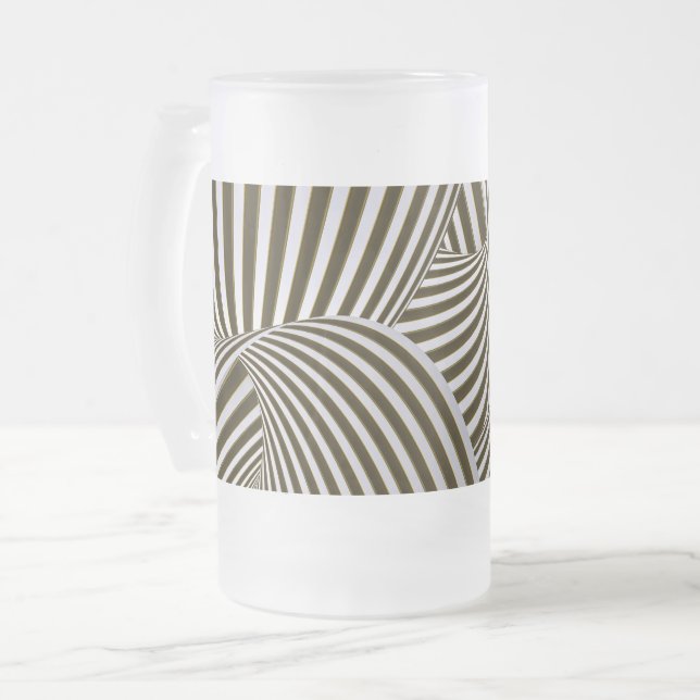 Vidro Jateado Caneca de Cerveja Geada com Torções 3D (Frente Esquerda)