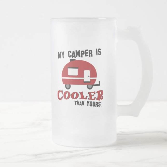 Vidro Jateado Caneca de Cerveja Geada de Camper Retrô Divertida (Direita)