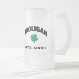 Vidro Jateado Caneca de cerveja irlandesa personalizada do