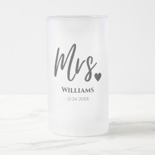 Vidro Jateado Caneca de cerveja Modern Bride Beer Mug: Presente