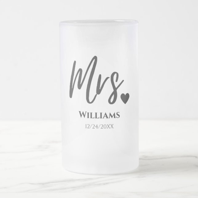 Vidro Jateado Caneca de cerveja Modern Bride Beer Mug: Presente  (Centro)