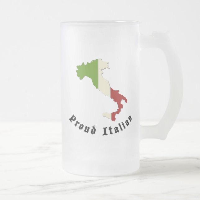 Vidro Jateado Caneca de cerveja orgulhosa do fosco do italiano (Direita)