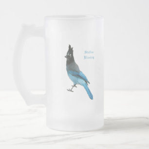 Vidro Jateado Caneca de cerveja ou caneca azul-estelar