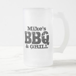 Vidro Jateado Caneca de cerveja personalizada para CHURRASCO