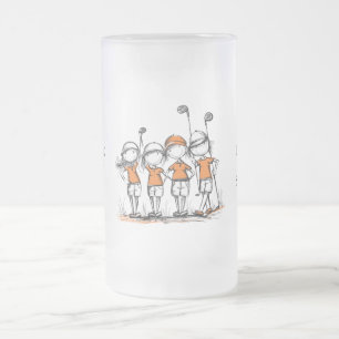 Vidro Jateado Caneca de Cerveja Personalizada para Liga de Golfe
