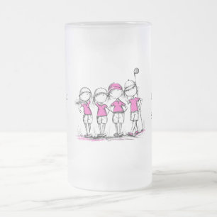 Vidro Jateado Caneca de Cerveja Personalizada para Liga de Golfe