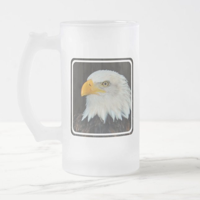 Vidro Jateado Caneca de cerveja principal do fosco de Eagle (Esquerda)