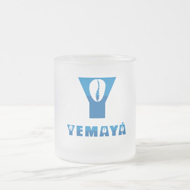 Vidro Jateado Caneca de fosco de Yemaya para chá ou café (Centro)