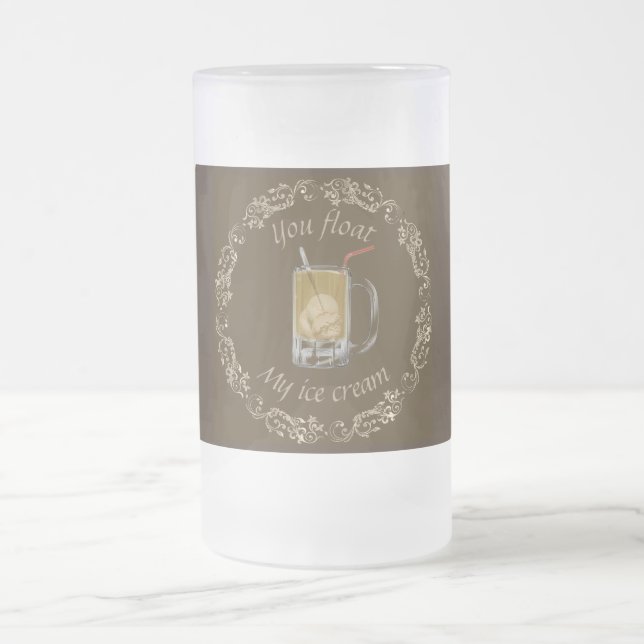 Vidro Jateado Caneca de fosco flutuante de cerveja (Centro)