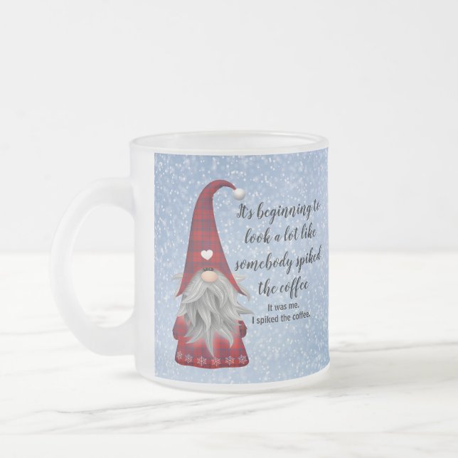 Vidro Jateado Caneca de Natal de Café com Espinhos Divertida (Esquerda)