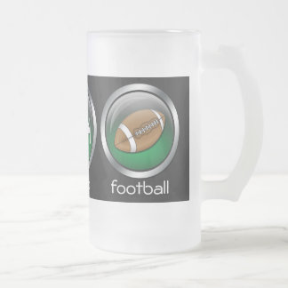 Vidro Jateado Coma Futebol do Sono: Verde: Caneca de cerveja de 