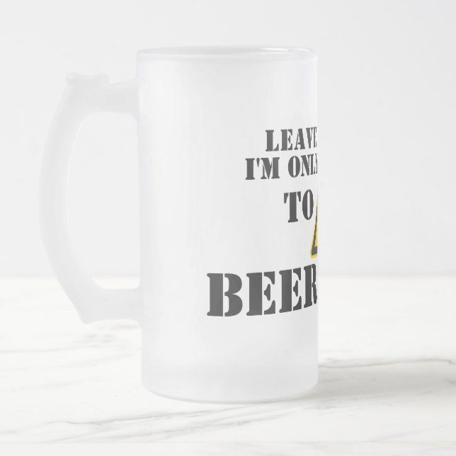 Vidro Jateado Deixe-me sozinho - caneca de cerveja mal-humorada (Esquerda)
